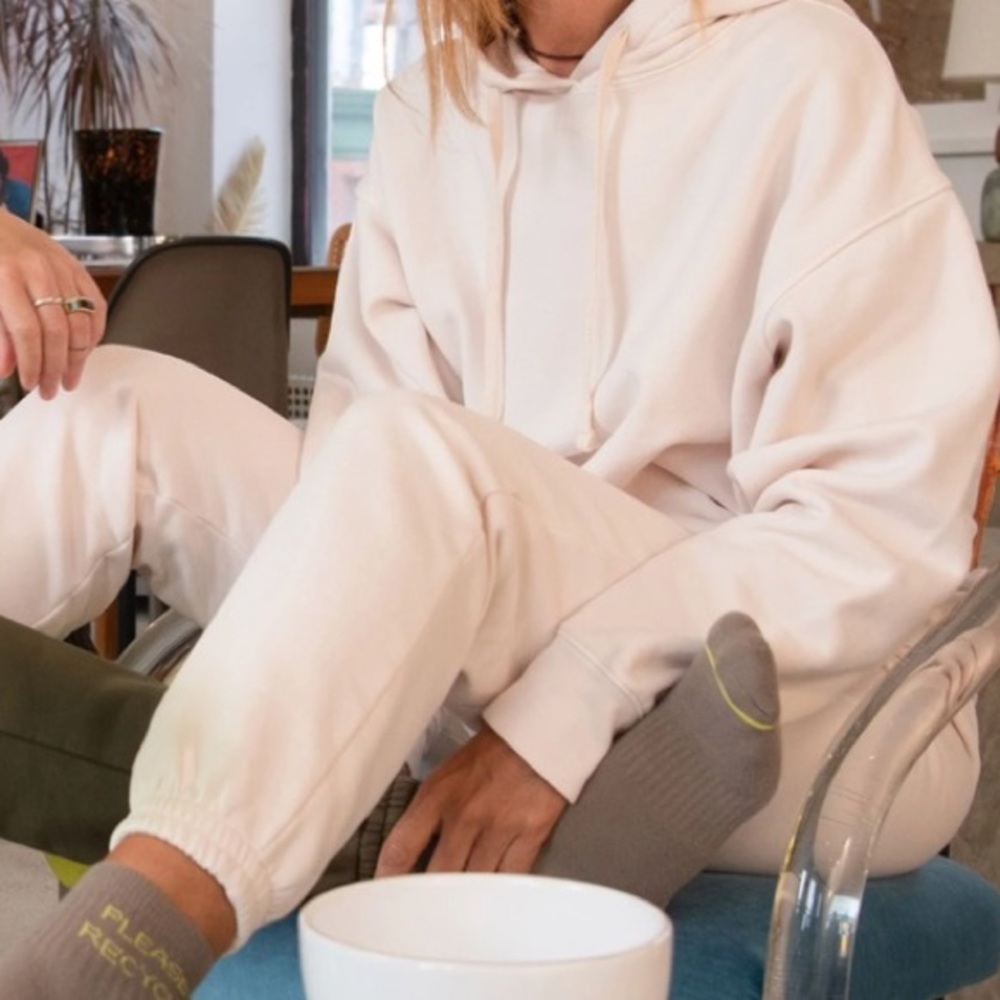 Girlfriend Collective 50/50 Hoodie in Ecru